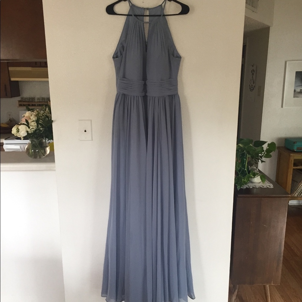 Azazie Cherish Bridesmaid in Dusty Blue Size 8/10